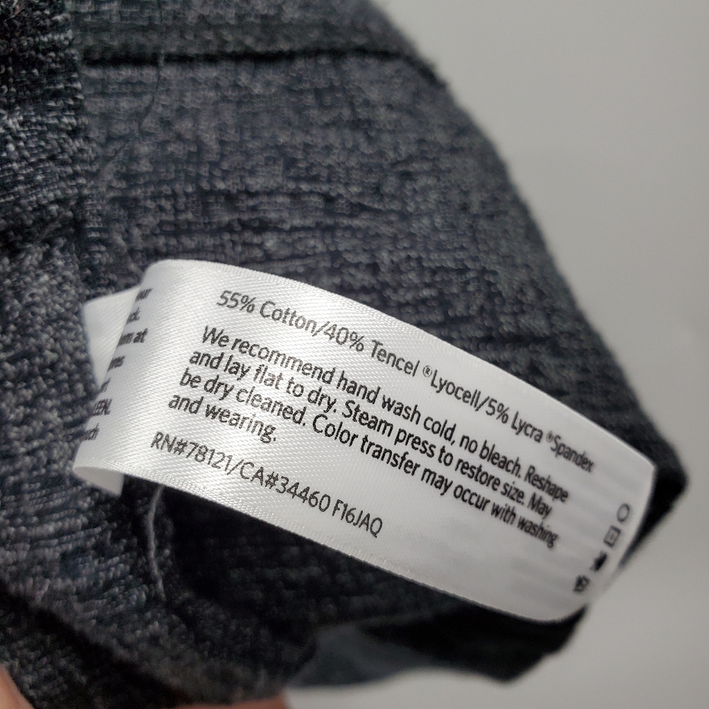 Eileen Fisher Blue Gray Textured Open Trench Coat Cotton Blend - Picture 6 of 6